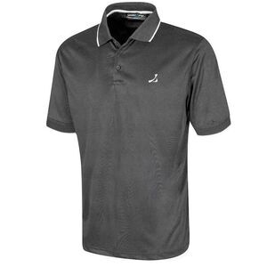 Under Par Mens Waffle Knit Polo Shirt / Charcoal